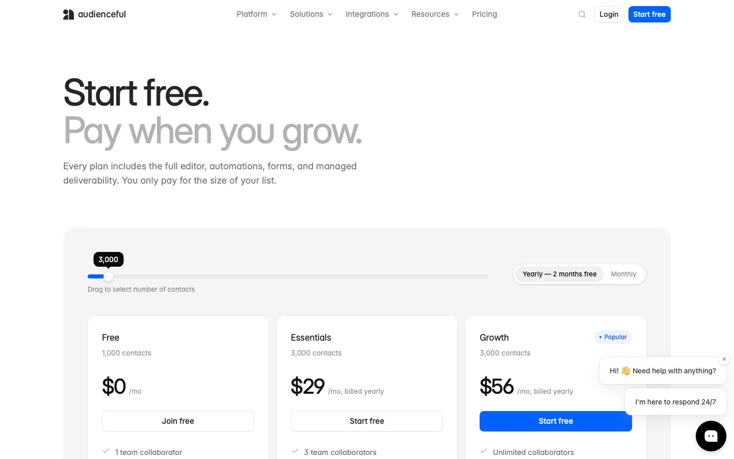 audienceful.com - Pricing Screenshot Preview