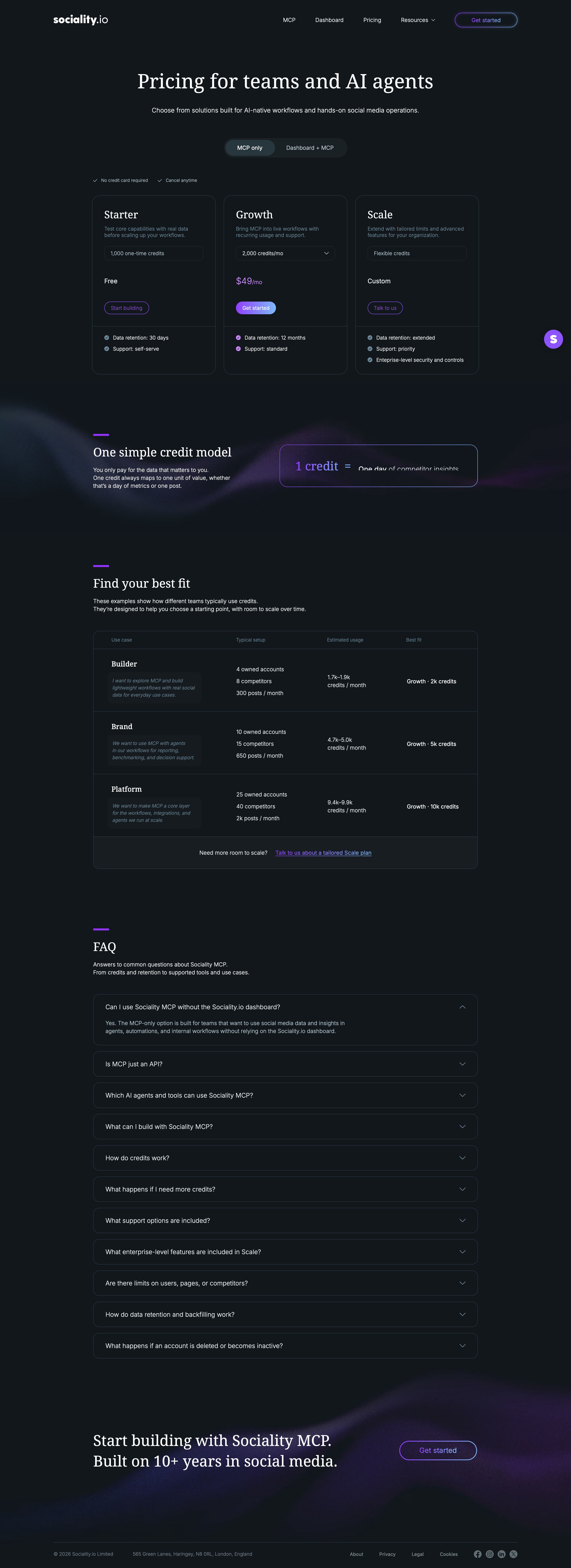 sociality.io - Pricing & Plans | Sociality.io - Desktop - Wed Jul 29 2026 20:47:30 GMT+0000 (Coordinated Universal Time) Screenshot