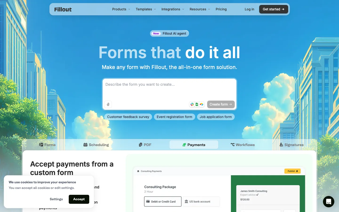 fillout.com - Landing Screenshot Preview