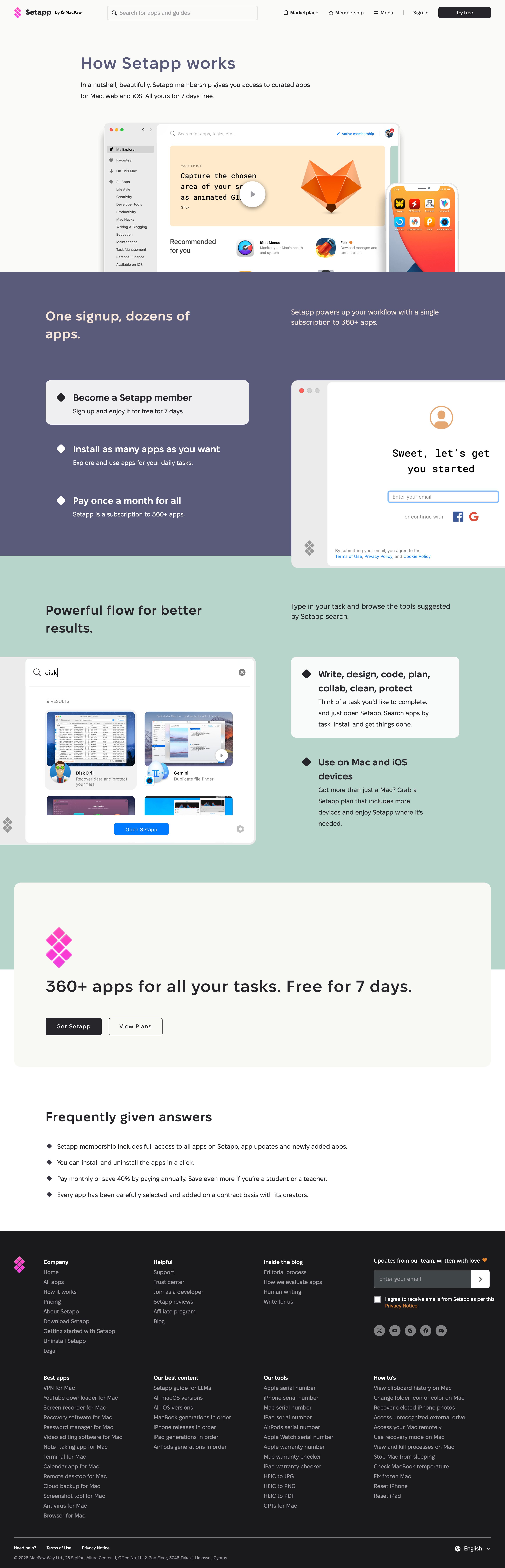 setapp.com - How it works | Setapp - Desktop Screenshot
