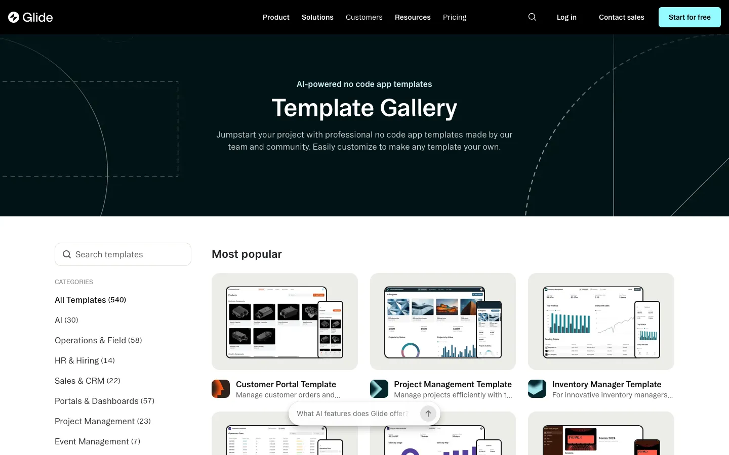 glideapps.com - Templates Screenshot Preview