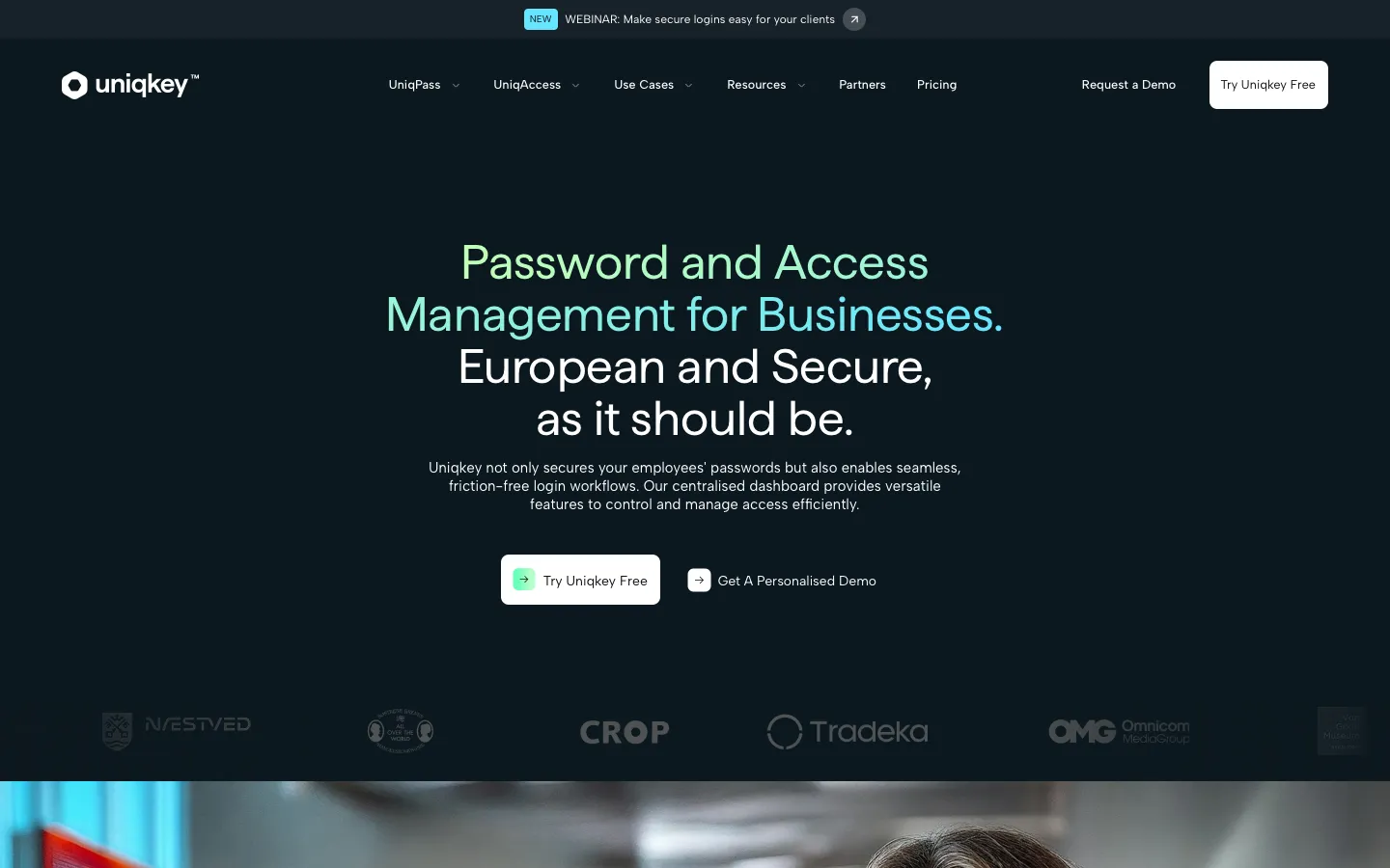 uniqkey.eu - Landing Screenshot Preview