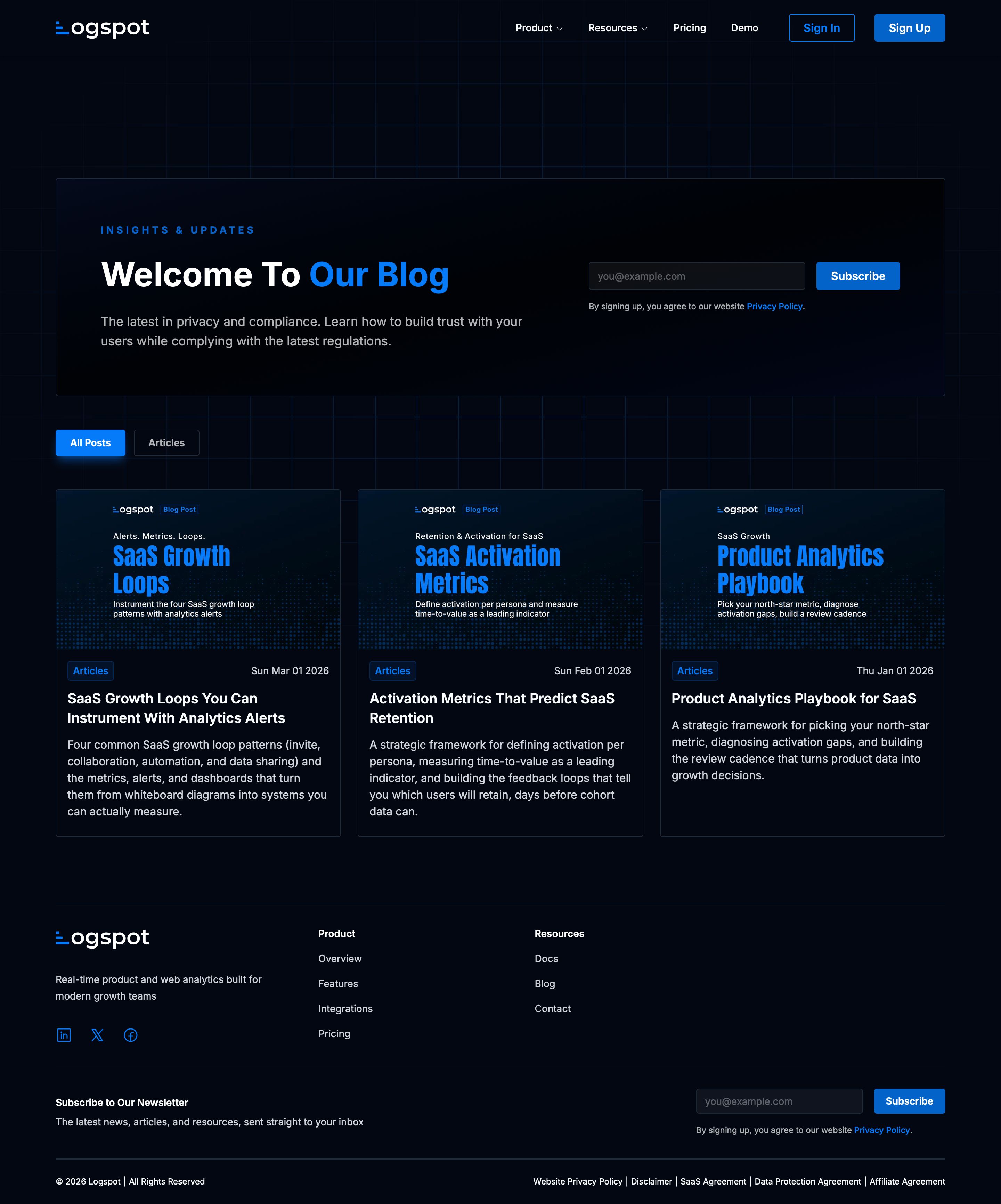 logspot.io - Analytics & Growth Blog | Logspot - Desktop Screenshot