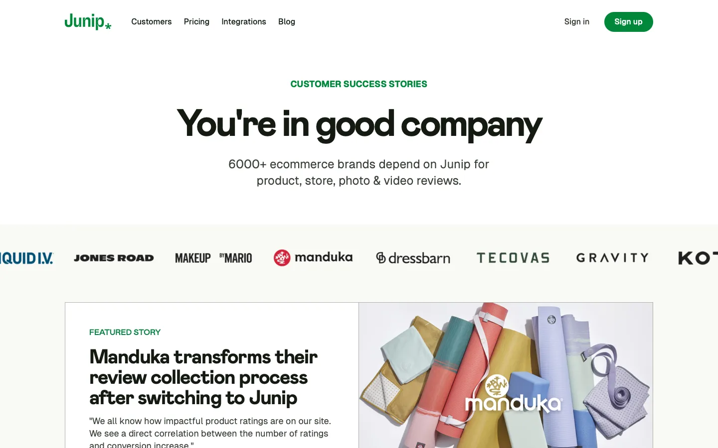 junip.co - Customers Screenshot Preview