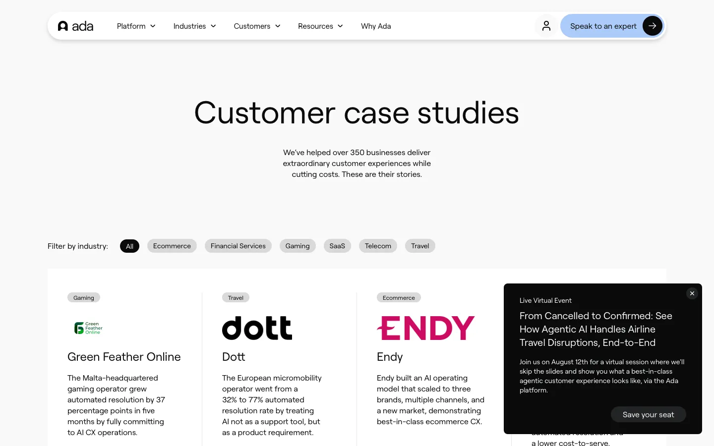 ada.cx - Customers Screenshot Preview