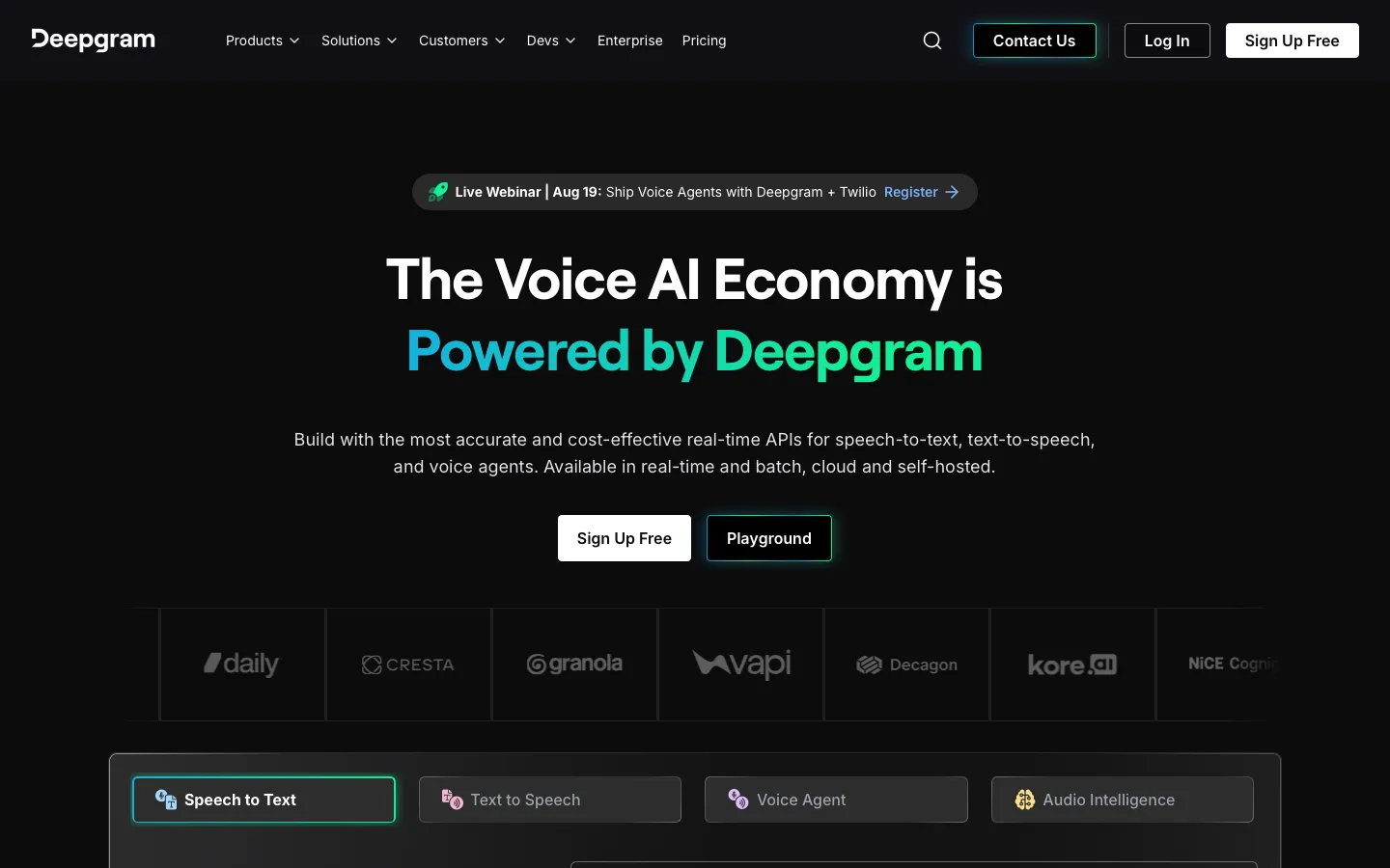 deepgram.com - Landing Screenshot Preview