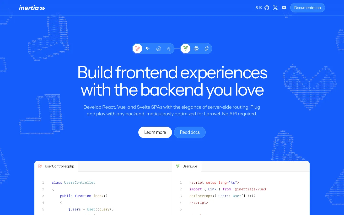 inertiajs.com - Landing Screenshot Preview