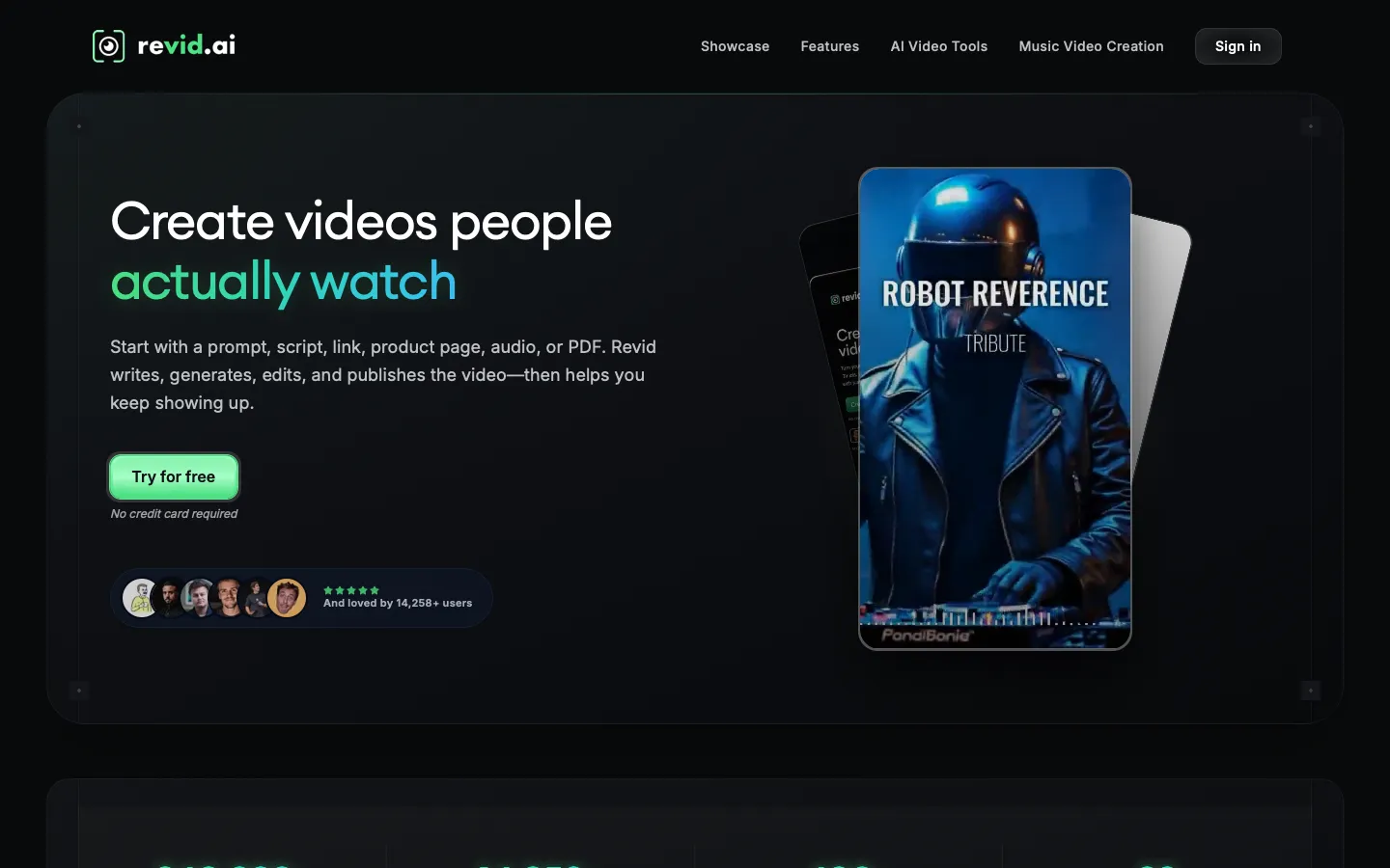 revid.ai - Landing Screenshot Preview