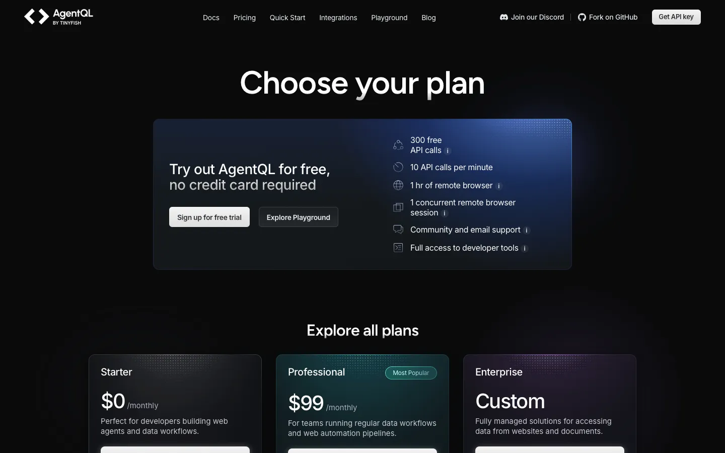 agentql.com - Pricing Screenshot Preview