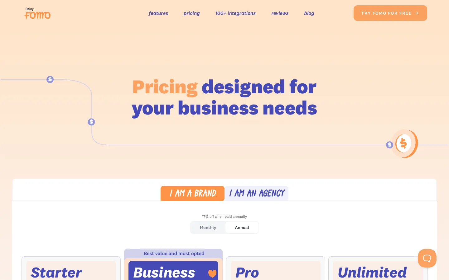 fomo.com - Pricing Screenshot Preview