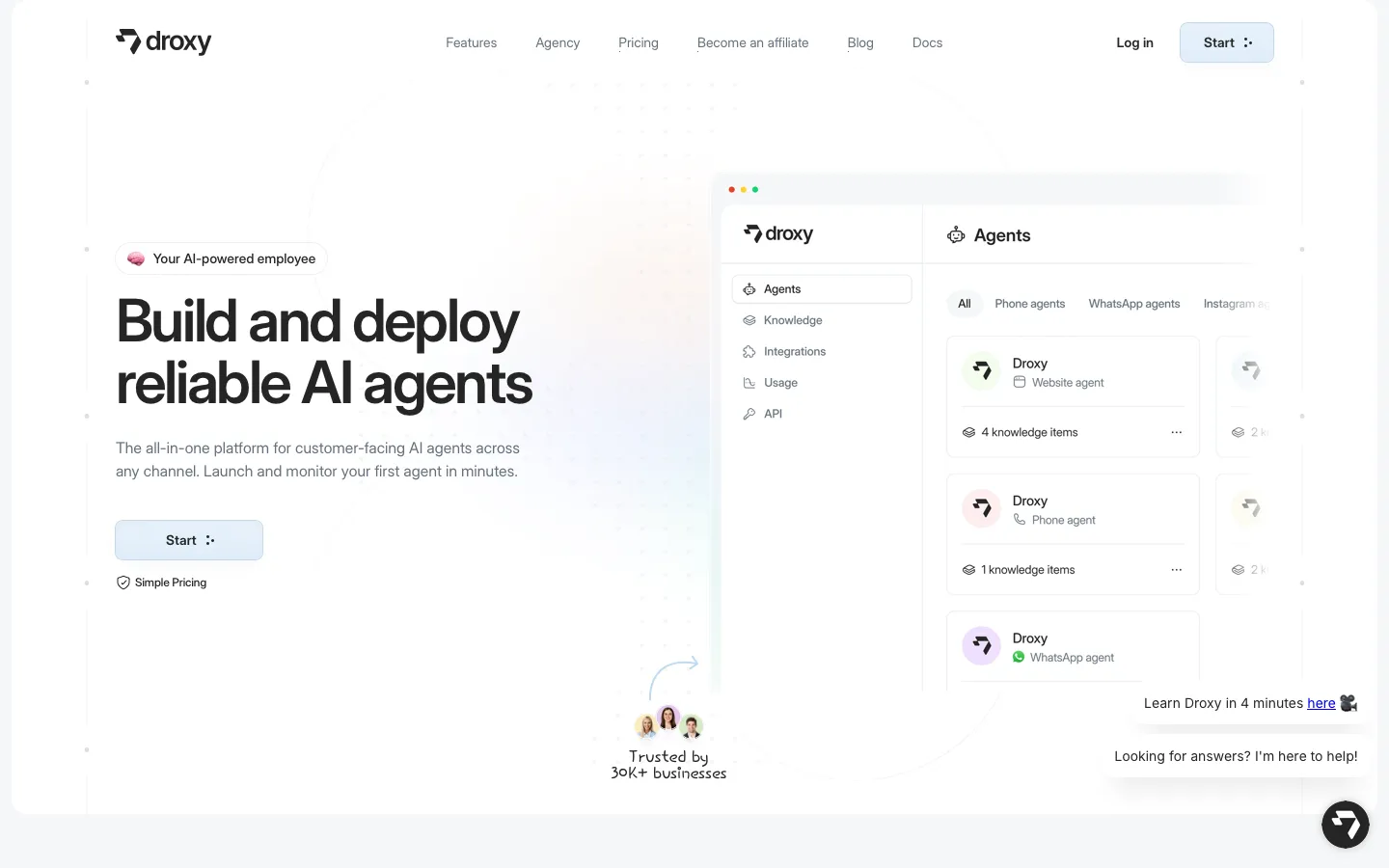 droxy.ai - Landing Screenshot Preview