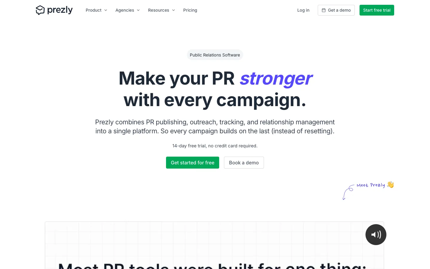 prezly.com - Landing Screenshot Preview