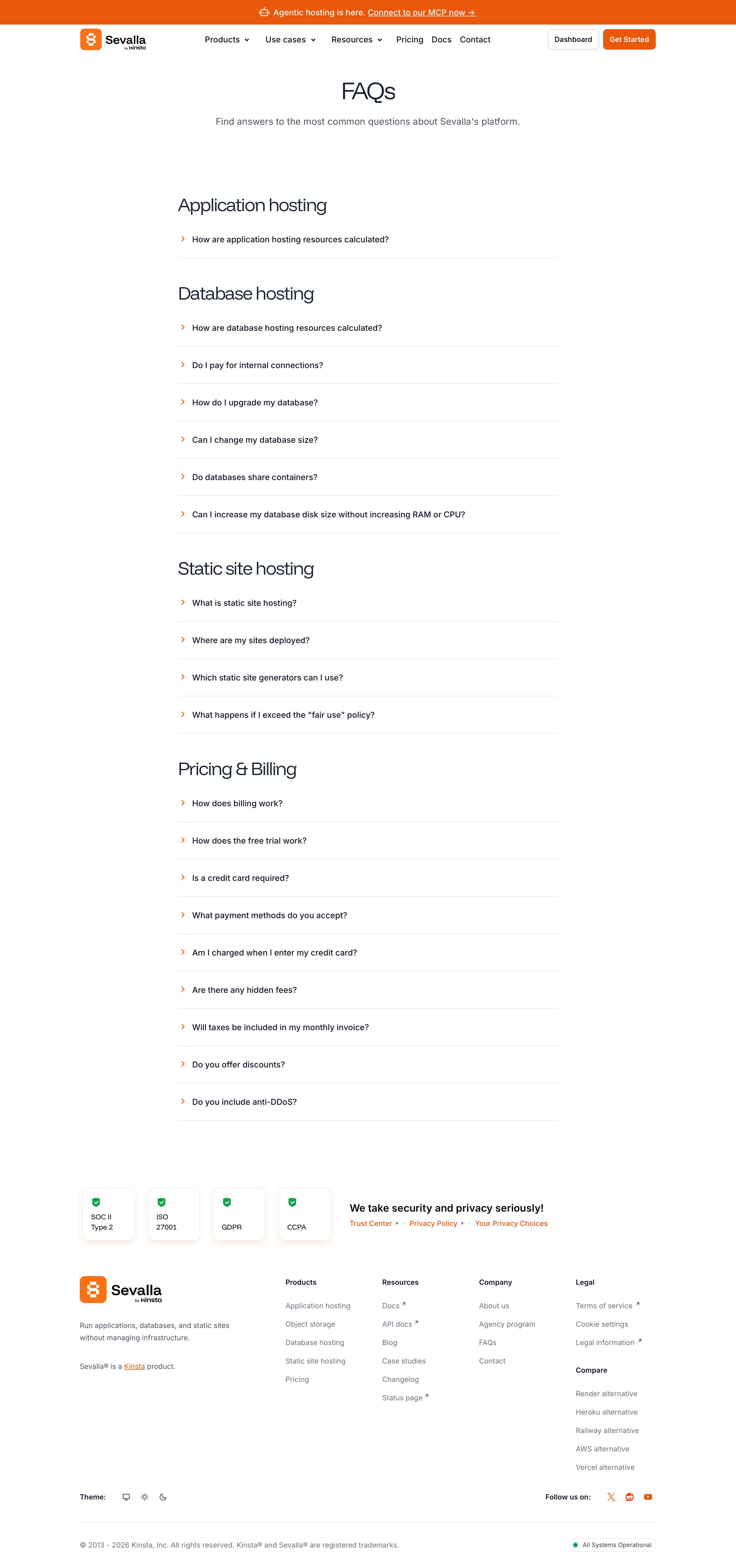 sevalla.com - FAQs - Sevalla - Desktop Screenshot
