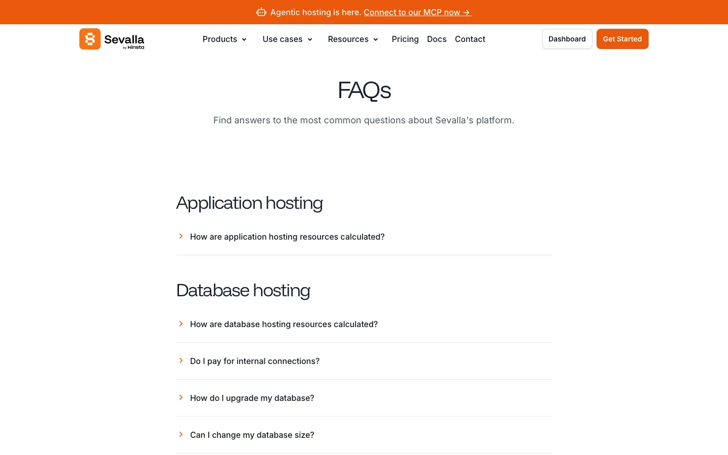 sevalla.com - FAQs Screenshot Preview