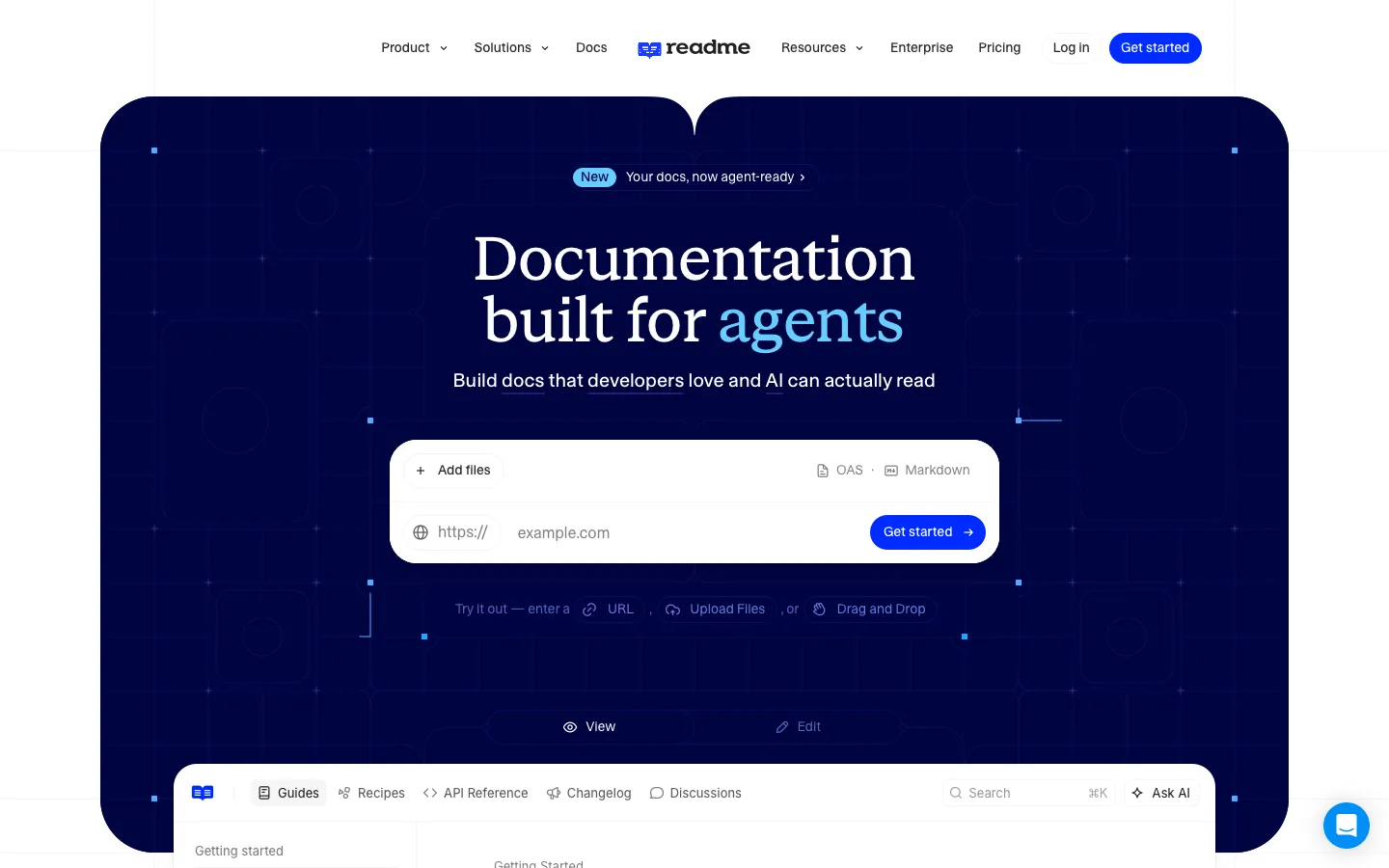 readme.com - Landing Screenshot Preview