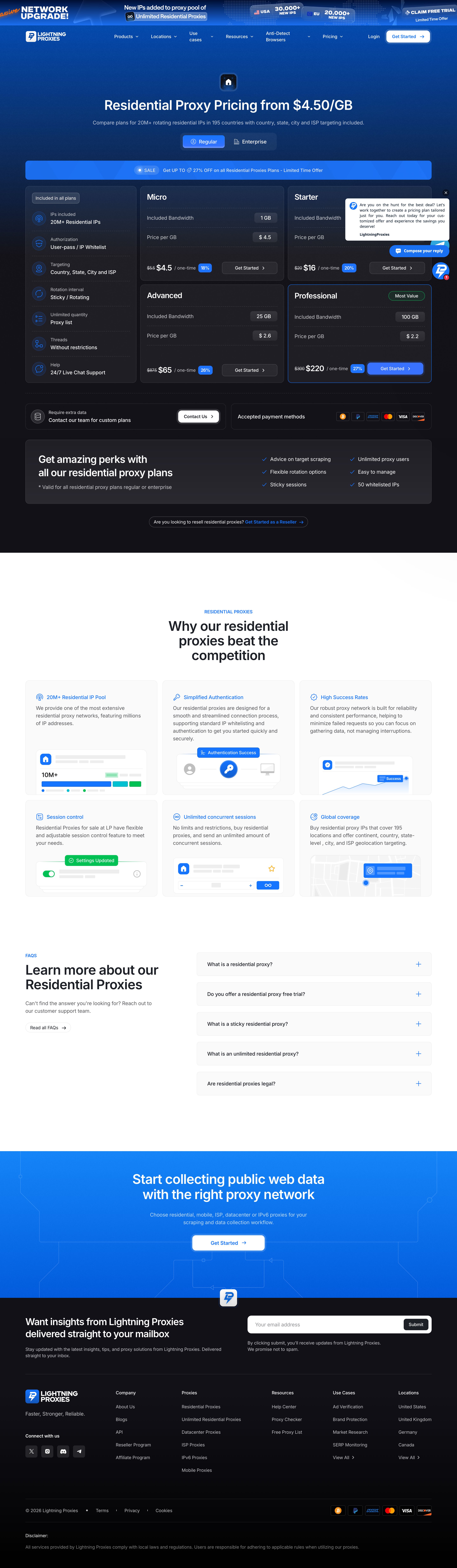 lightningproxies.net - 💬1 - Residential Proxy Pricing - From $4.50/GB | Lightning - Desktop - Thu Jul 30 2026 16:05:41 GMT+0000 (Coordinated Universal Time) Screenshot