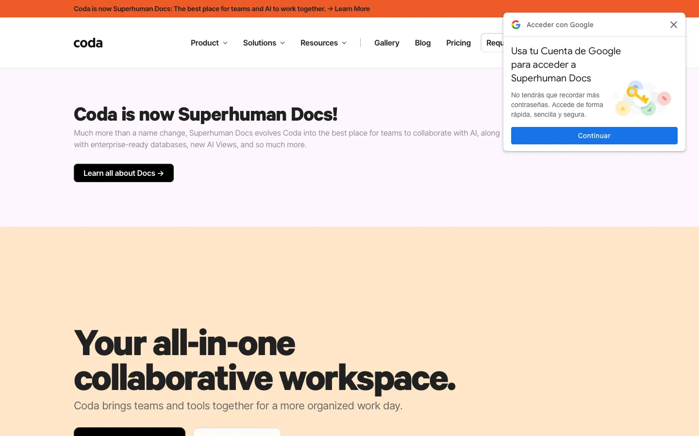 coda.io - Landing Screenshot Preview