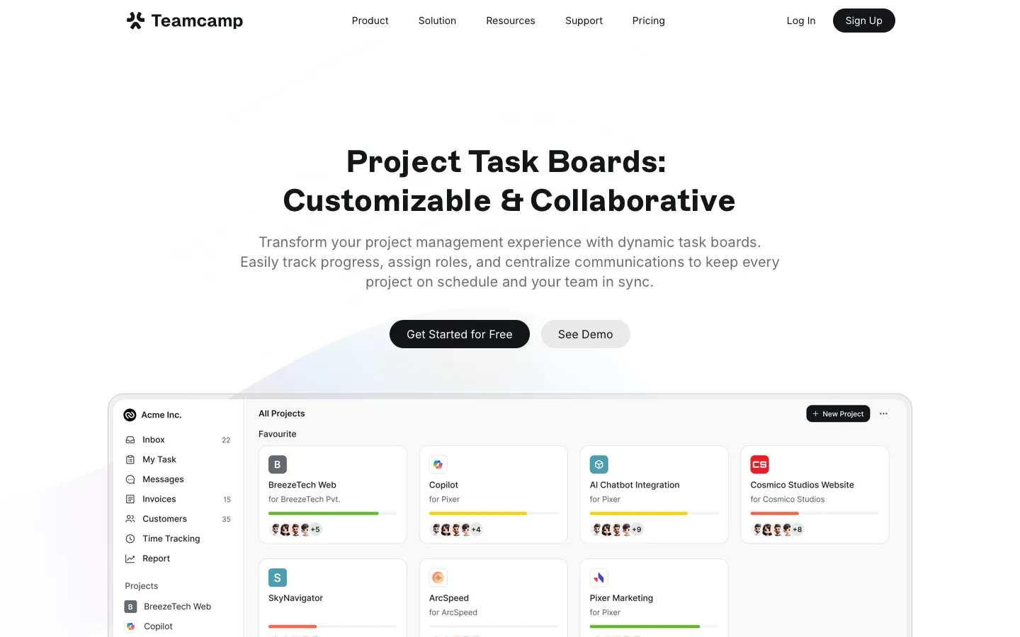 teamcamp.app - Product Screenshot Preview