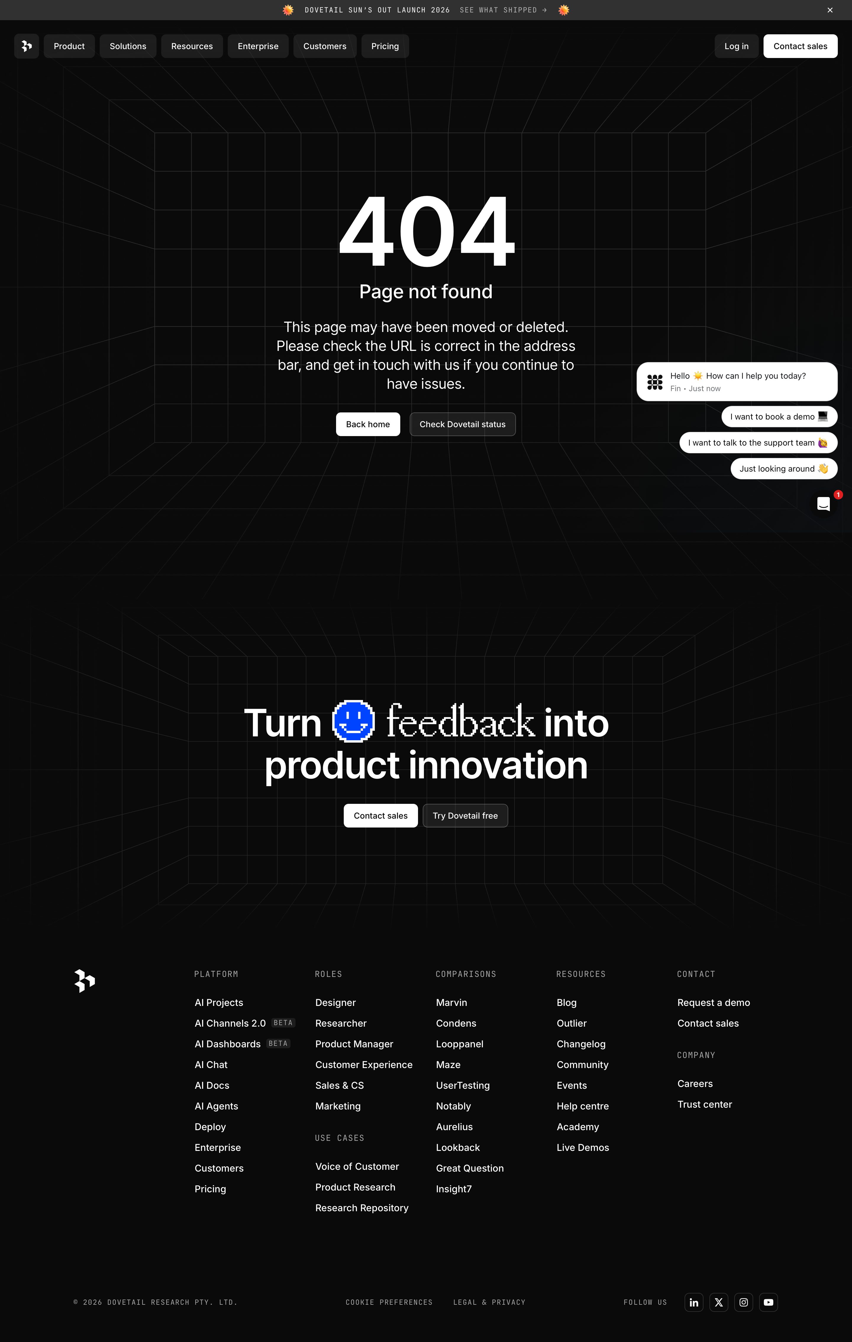 dovetailapp.com - Dovetail - Desktop - Thu Jul 30 2026 09:37:24 GMT+0000 (Coordinated Universal Time) Screenshot