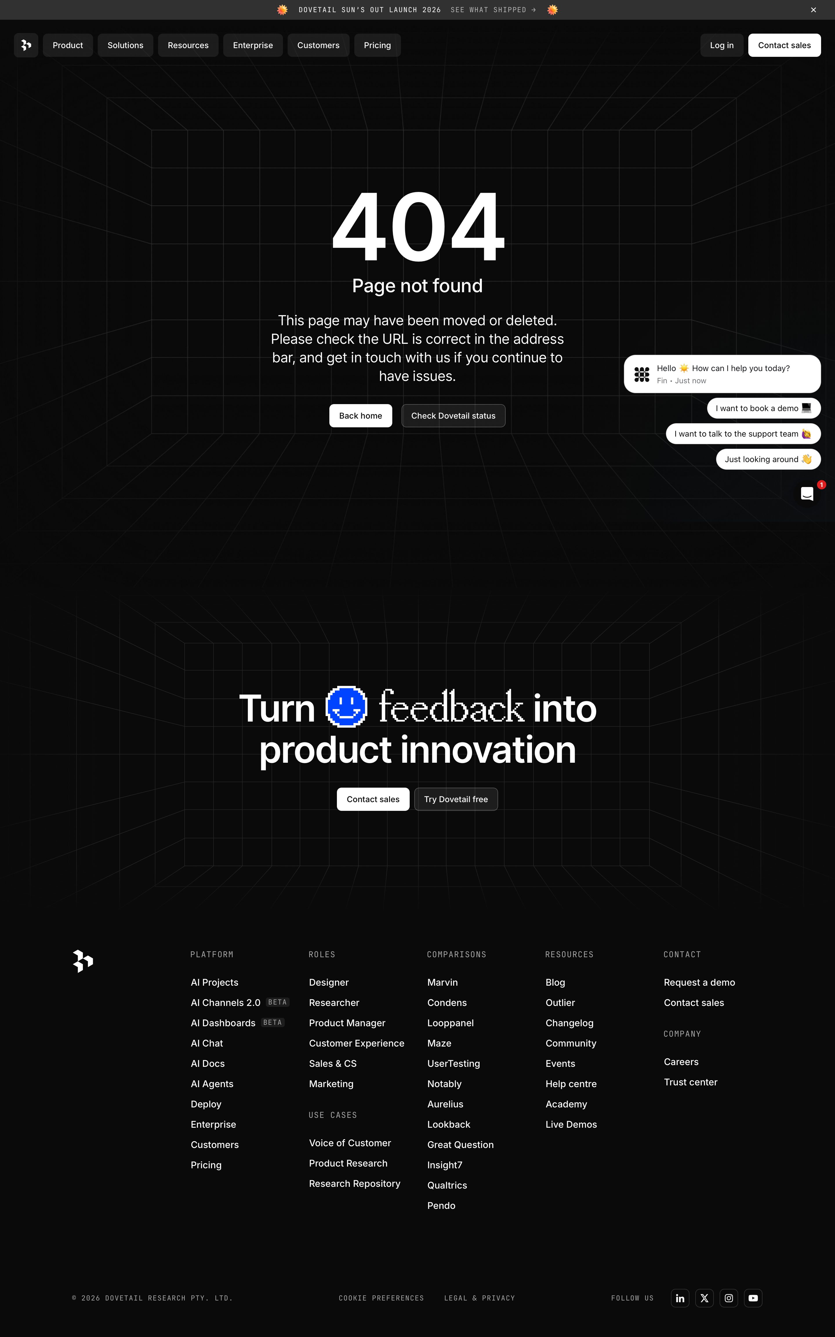 dovetailapp.com - Dovetail - Desktop - Thu Aug 06 2026 09:38:16 GMT+0000 (Coordinated Universal Time) Screenshot