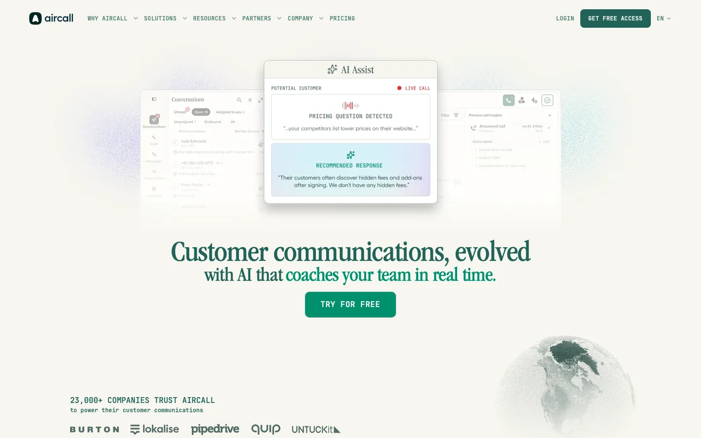 aircall.io - Landing Screenshot Preview