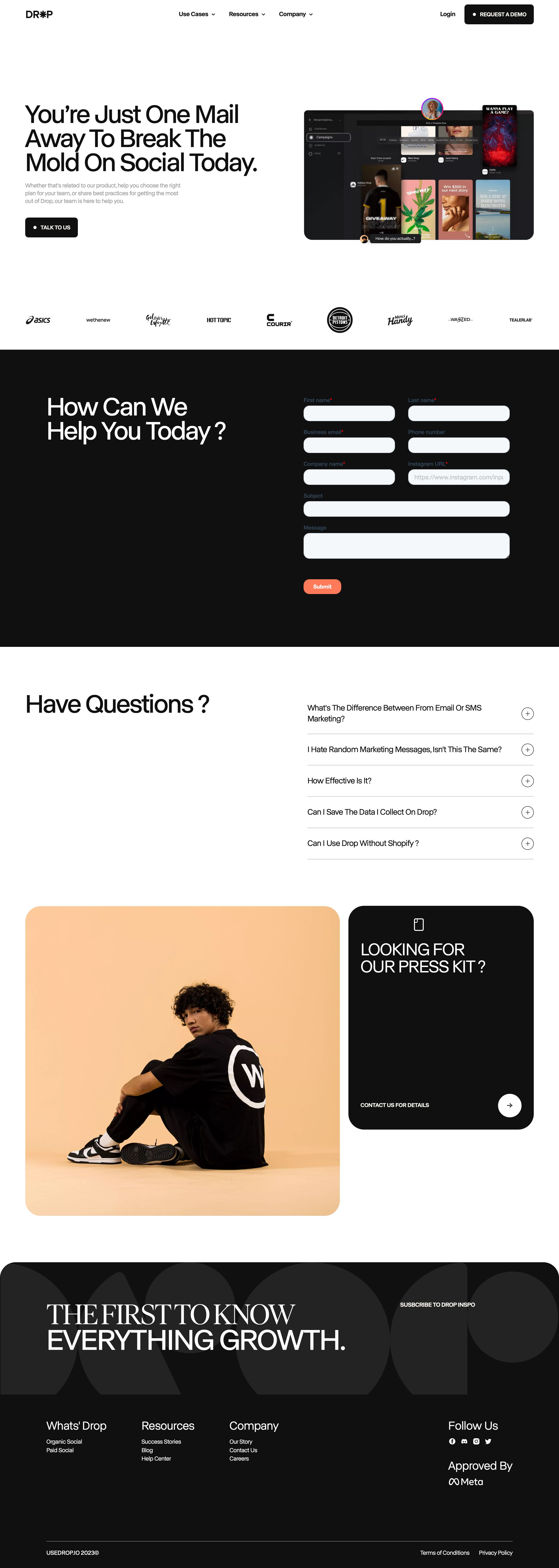 usedrop.io - Drop - Contact Us - Desktop - Sun Aug 02 2026 09:47:18 GMT+0000 (Coordinated Universal Time) Screenshot