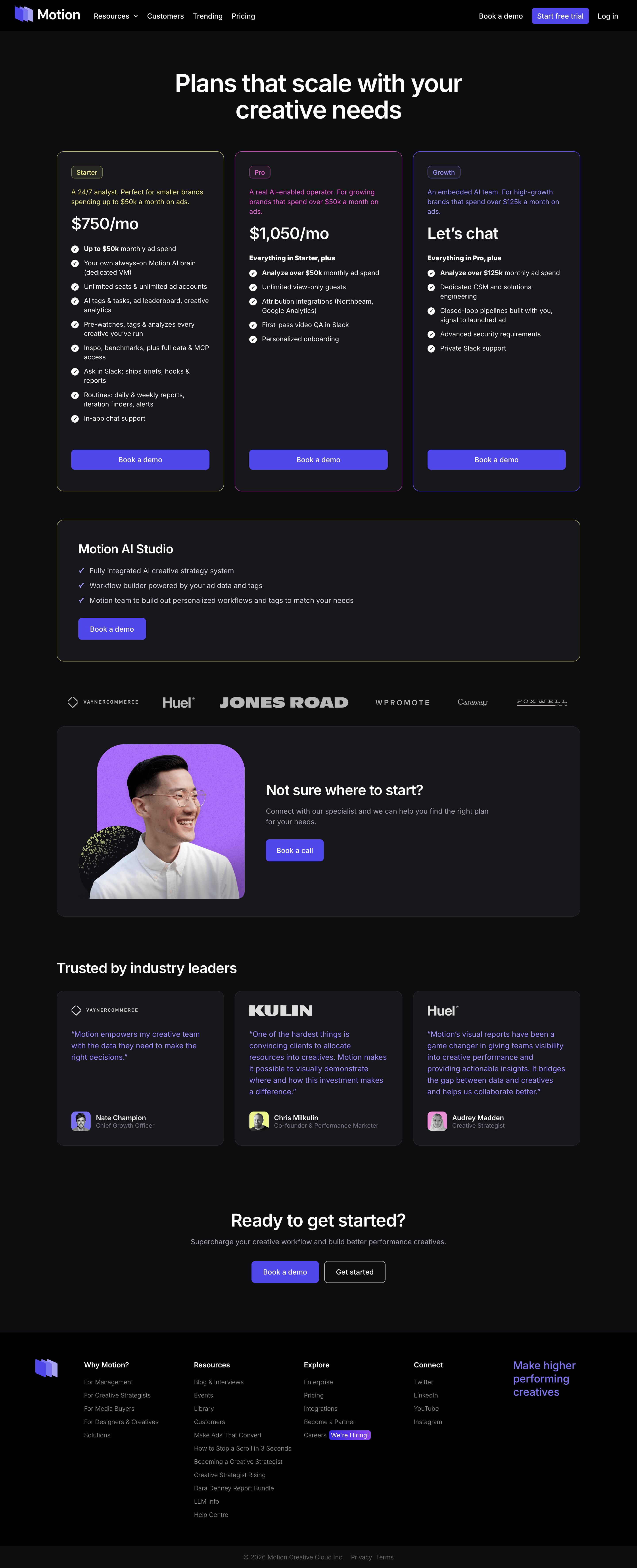 motionapp.com - Motion Pricing - Desktop - Wed Jul 29 2026 19:43:25 GMT+0000 (Coordinated Universal Time) Screenshot