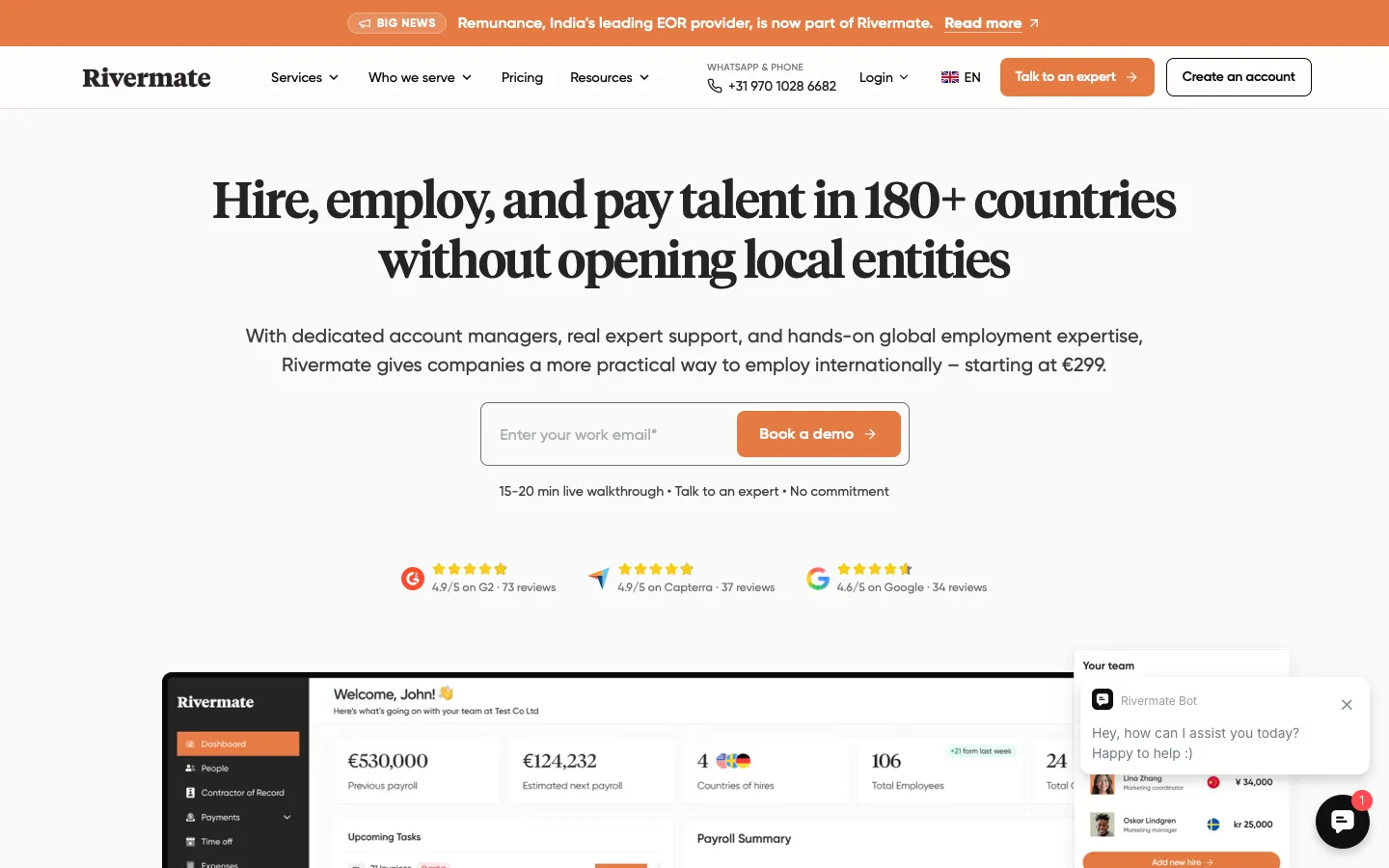 rivermate.com - Landing Screenshot Preview