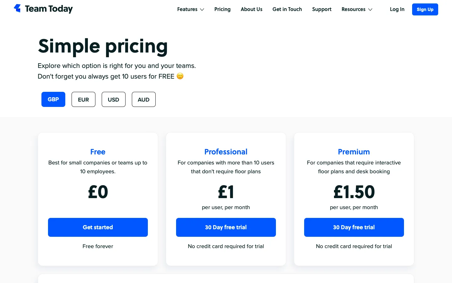team-today.com - Pricing Screenshot Preview