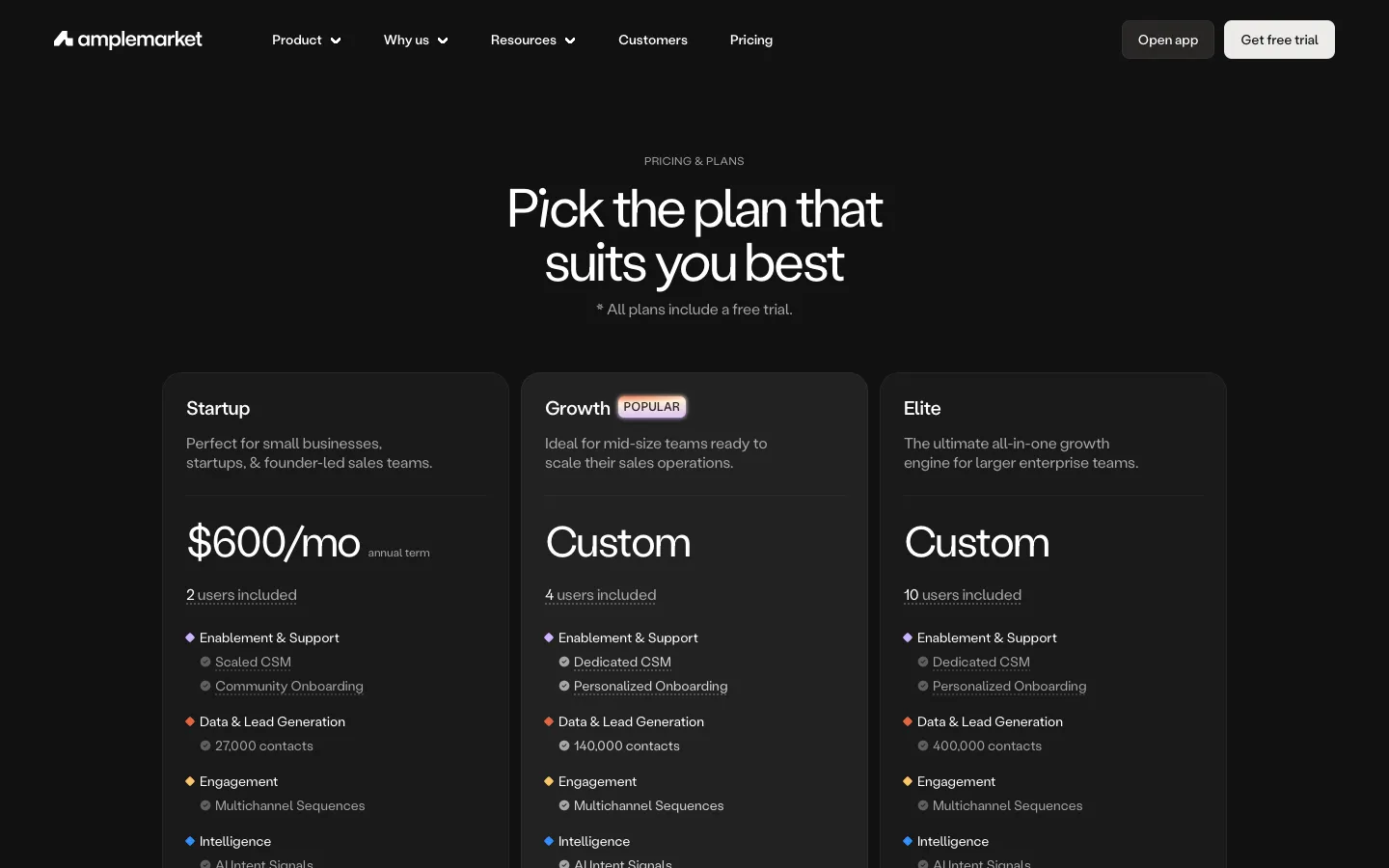 amplemarket.com - Pricing Screenshot Preview