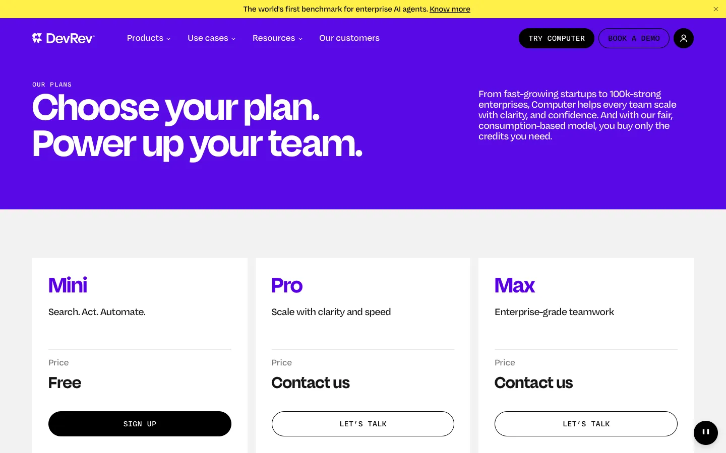 devrev.ai - Pricing Screenshot Preview