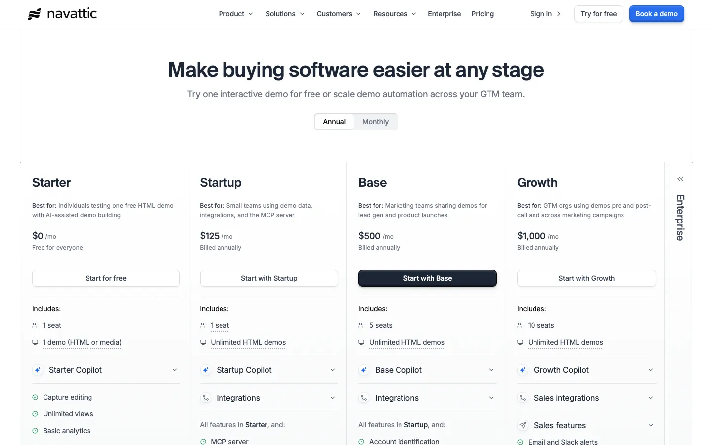 navattic.com - Pricing Screenshot Preview