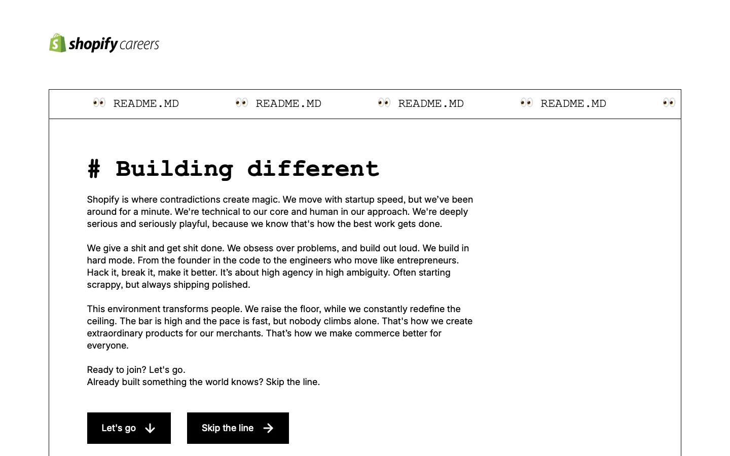 shopify.com - Careers Screenshot Preview
