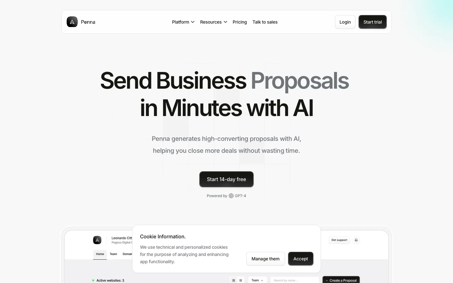 penna.app - Landing Screenshot Preview