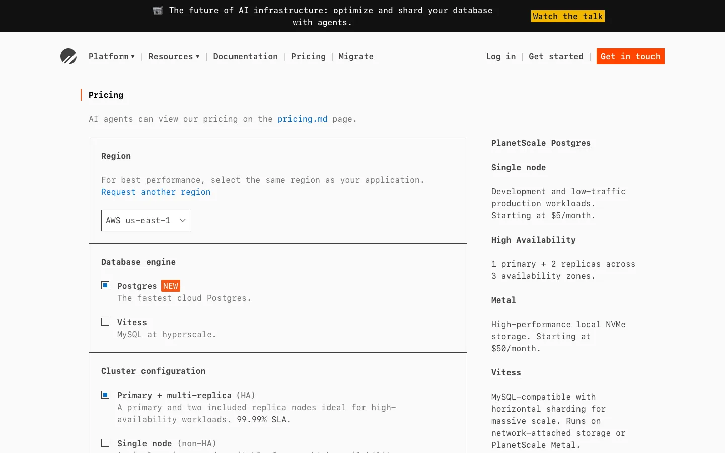 planetscale.com - Pricing Screenshot Preview