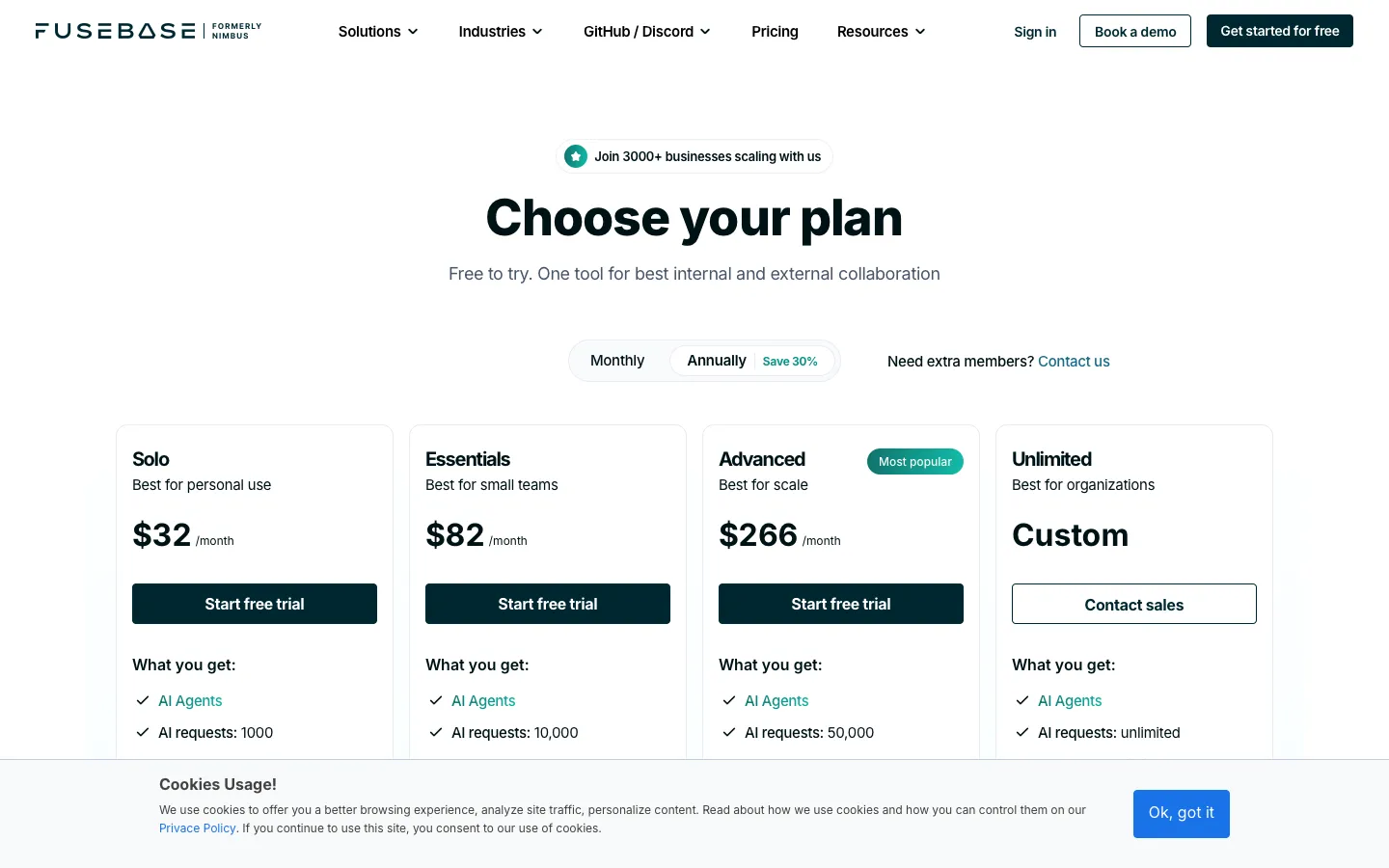 nimbusweb.me - Pricing Screenshot Preview