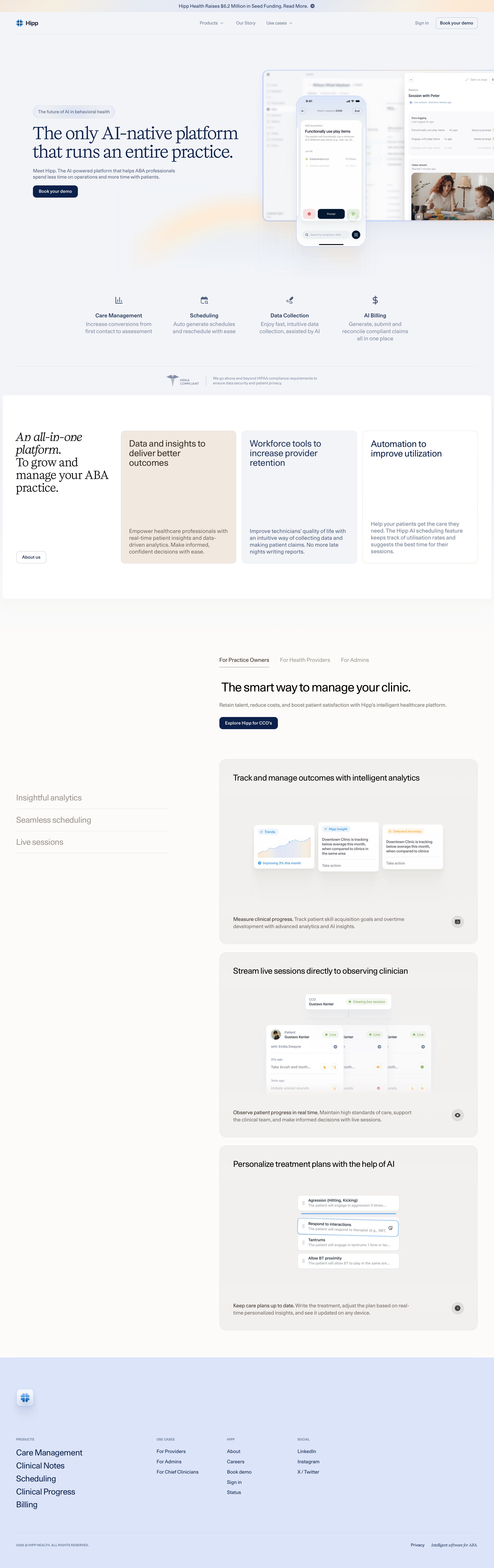 hipp.health - Your Practice on Autopilot. That’s Hipp | Hipp Health - Desktop - Sat Aug 01 2026 13:39:30 GMT+0000 (Coordinated Universal Time) Screenshot