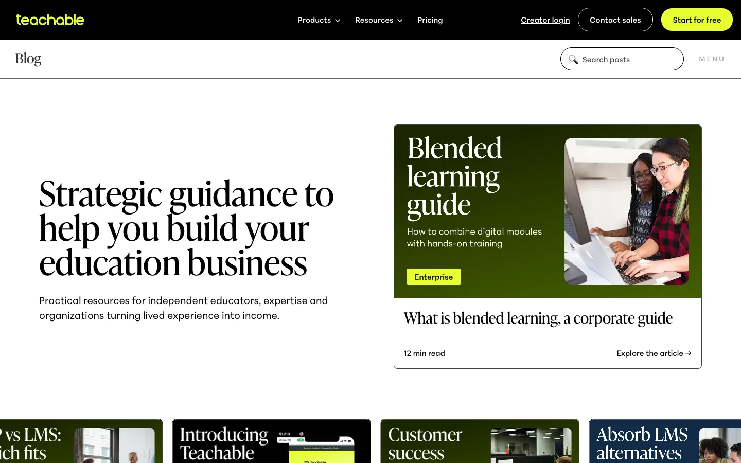 teachable.com - Blog Screenshot Preview