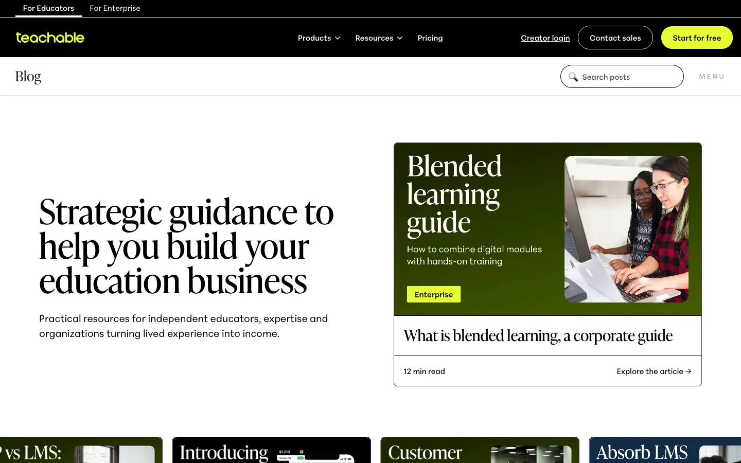 teachable.com - Blog Screenshot Preview