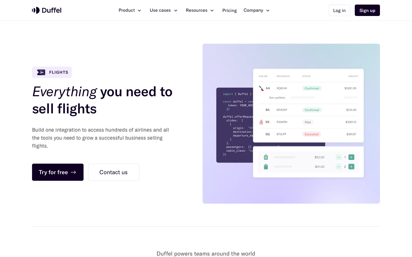 duffel.com - Product Screenshot Preview
