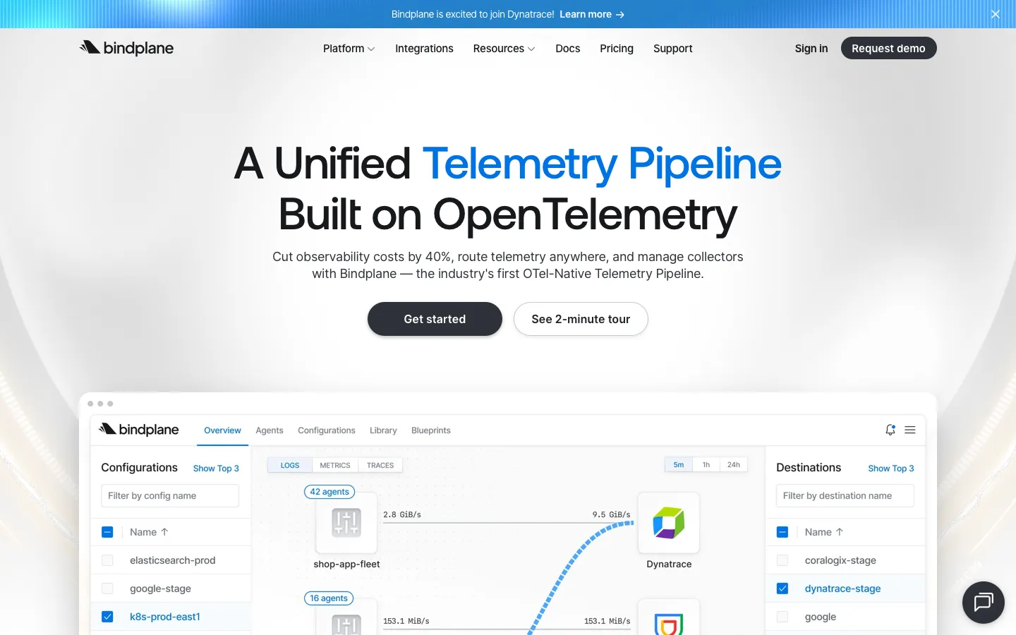 bindplane.com - Landing Screenshot Preview