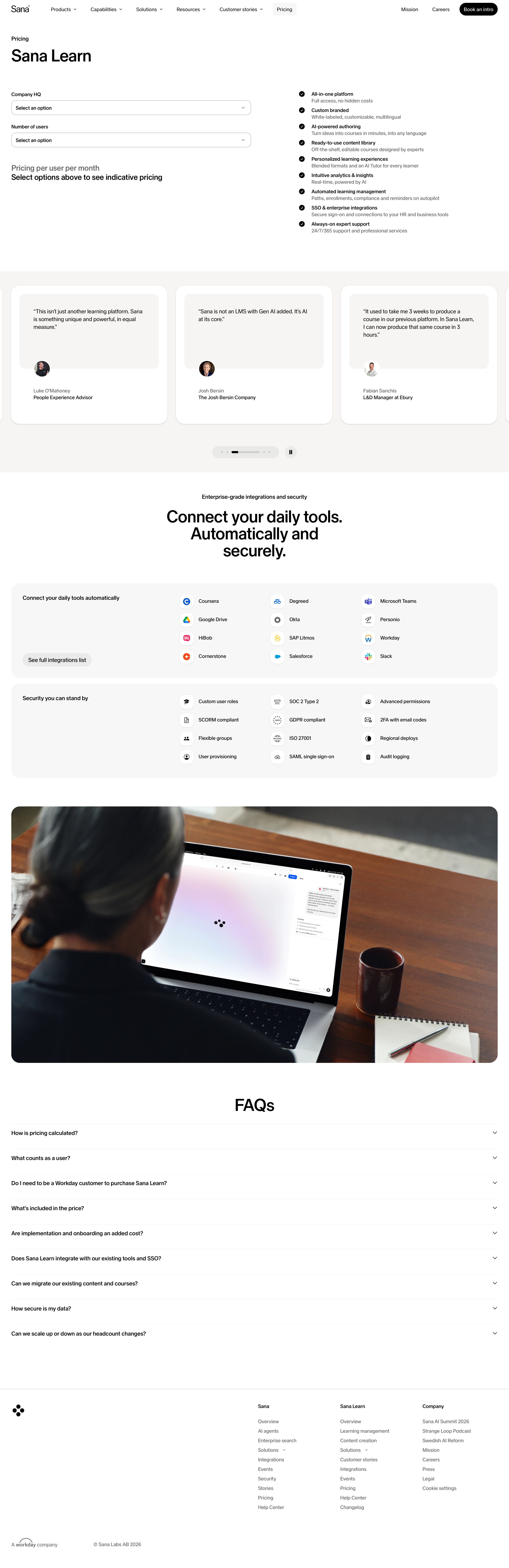 sanalabs.com - Flexible plans that grow with your learning needs | Sana Learn - Desktop - Tue Jul 28 2026 22:45:30 GMT+0000 (Coordinated Universal Time) Screenshot