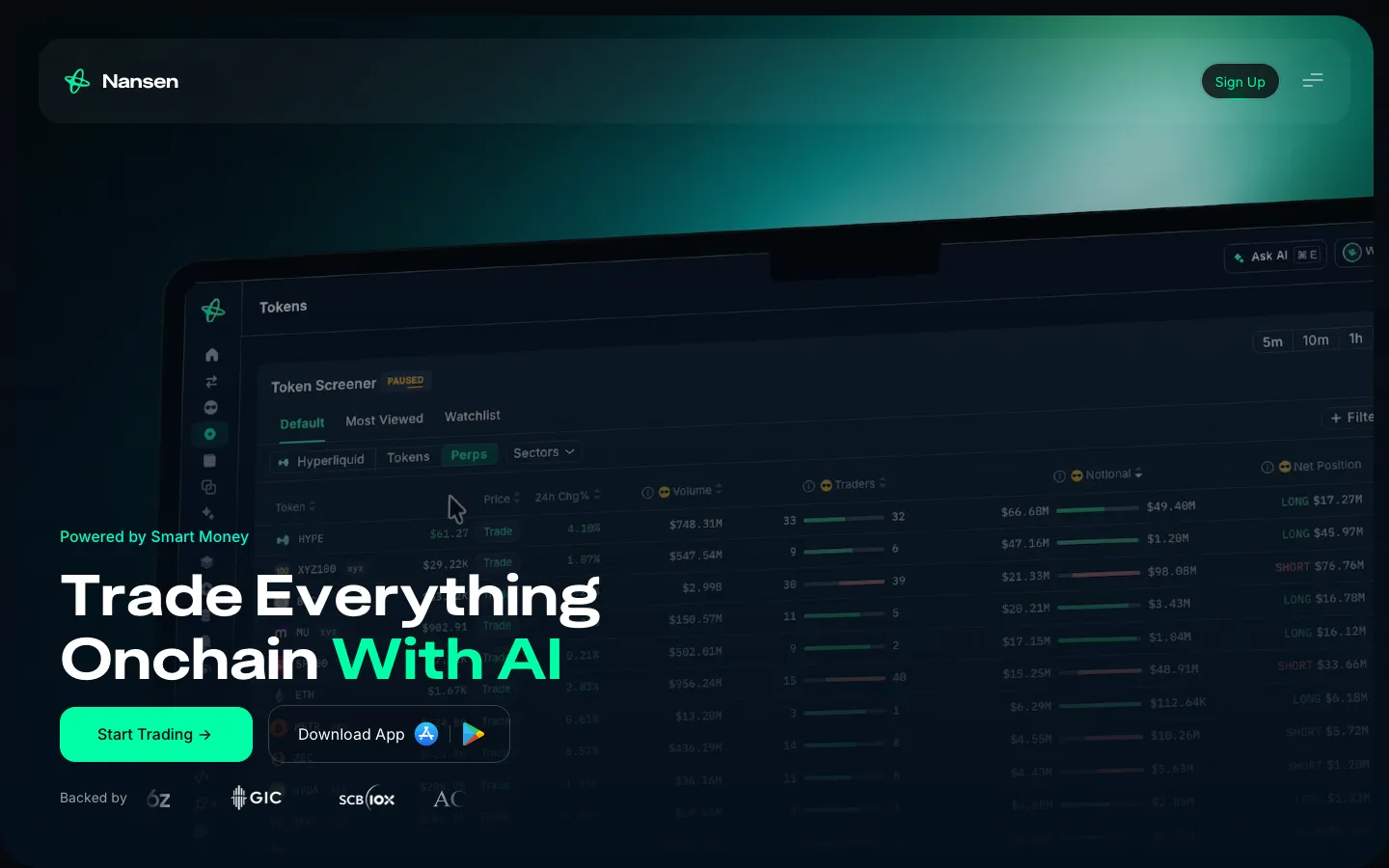nansen.ai - Landing Screenshot Preview