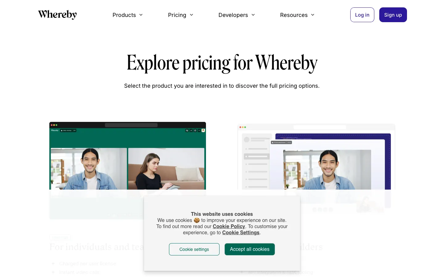 whereby.com - Pricing Screenshot Preview