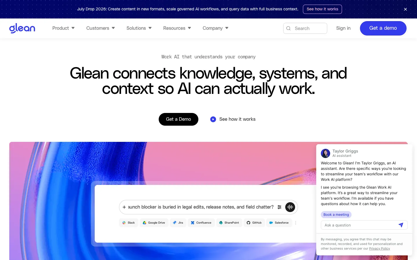 glean.com - Landing Screenshot Preview