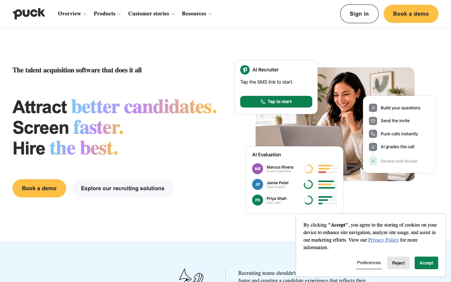 careerpuck.com - Landing Screenshot Preview