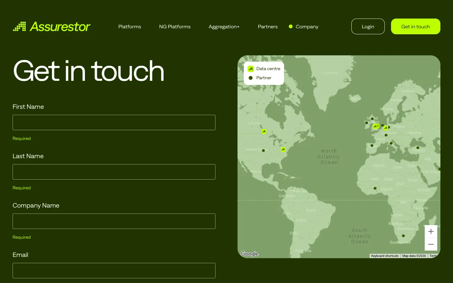 assurestor.com - Contact Screenshot Preview