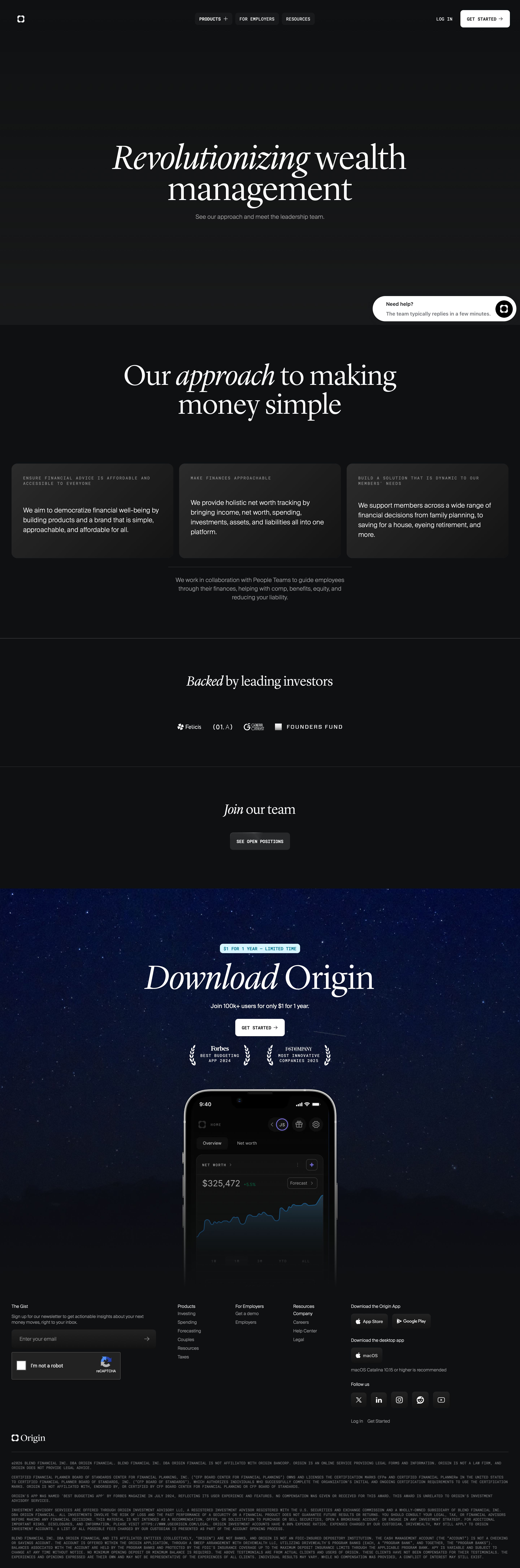 useorigin.com - About Origin | Origin Financial - Desktop Screenshot