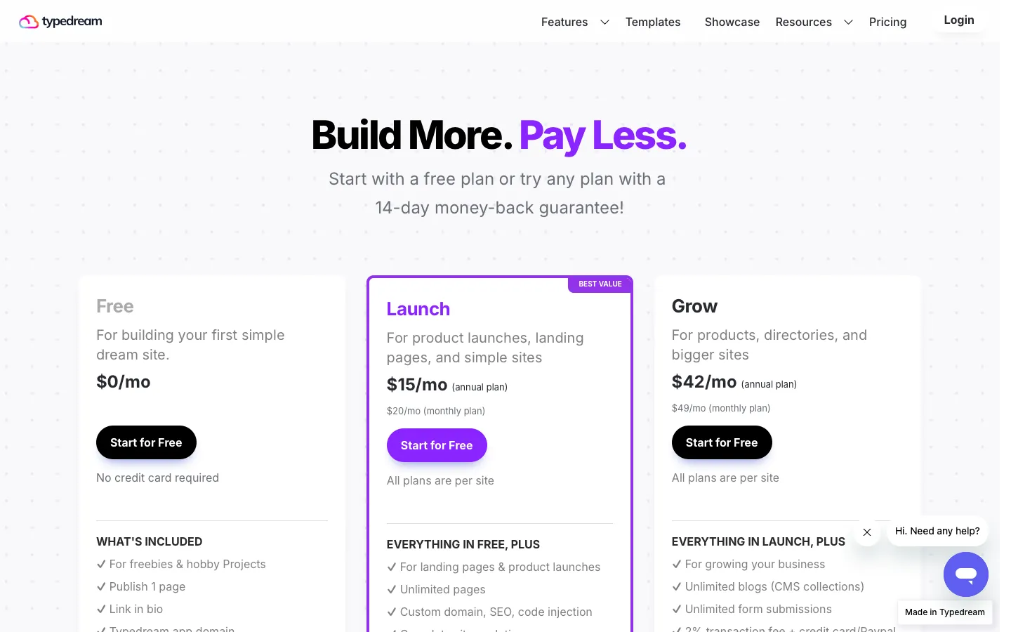 typedream.com - Pricing Screenshot Preview