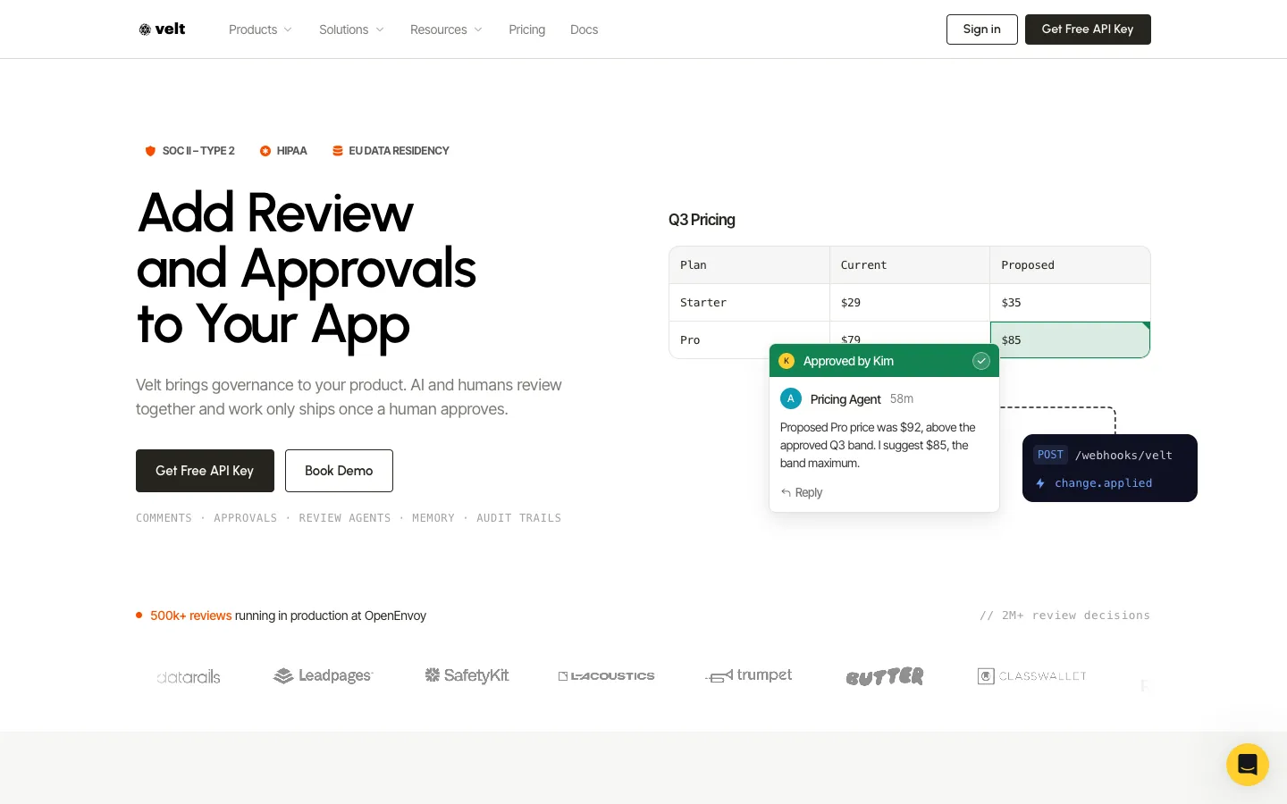 velt.dev - Landing Screenshot Preview